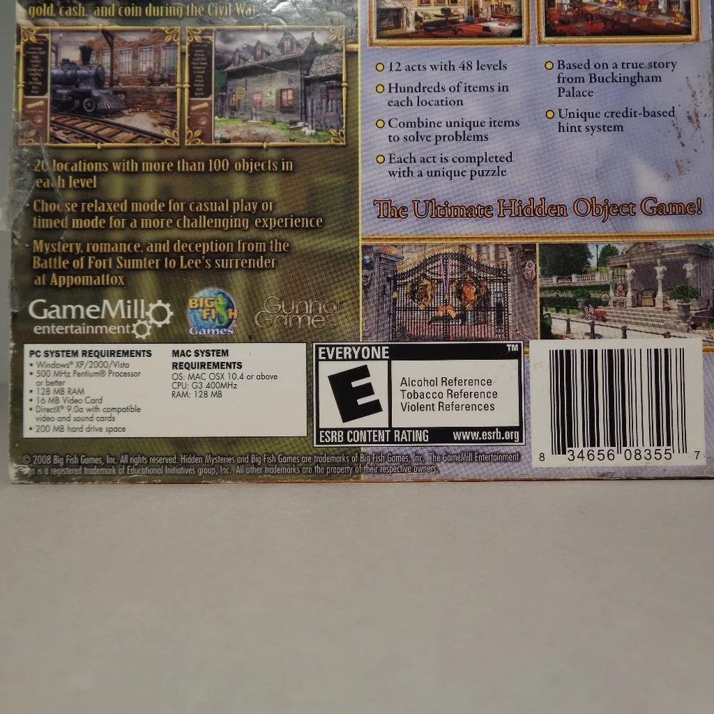 CIVIL WAR / BUCKINGHAM PALACE New PC CD-ROM Video Game / Hidden Mysteries
